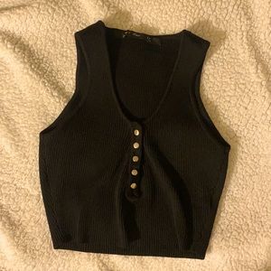 Black crop top never worn